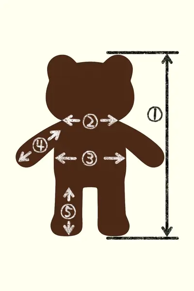 ぬいぐるみサイズガイドイラスト